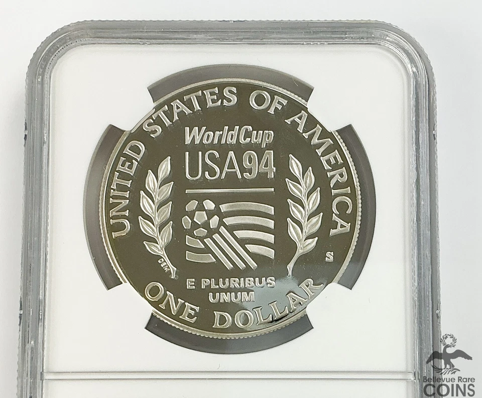 1994-S US $1 Silver Proof Coin WORLD CUP SOCCER/FOOTBALL NGC PF70 Ultra Cameo - Image 4 of 4