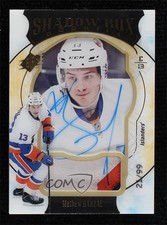 2016 SPx Shadow Box Rookies Gold Premium Material 21/99 Mathew Barzal Auto ev1