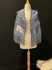 VINTAGE EDWARDIAN ERA SILK CAPELET. ORNATE FRINGE DETAIL. BONUS JEWELS . "AS IS"