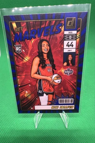 2025 Panini Donruss WNBA - Net Marvels Kiki Iriafen #16 Press Proof Blue (RC)