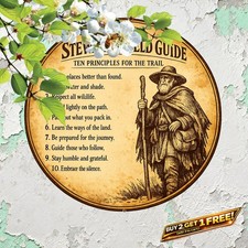 Modern Round Wall Art Metal Sign Circular Home Interior Decor 8x8