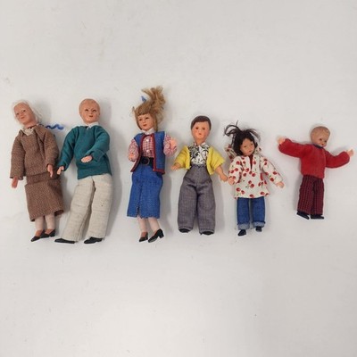 Vintage CACO Dollhouse DOLLS Family Germany Lot of 6