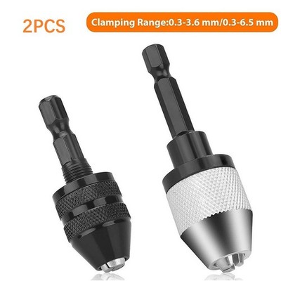 2 Stück Hex Schaft Schlüsselmaschinenfutter 0.3-6.5 Mm & 0.3-3.6 Mm