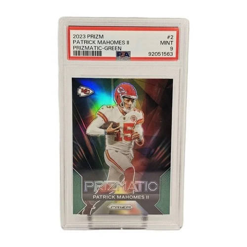 2023 Panini Prizm Prizmatic Patrick Mahomes II #2 Green PSA 9 Chiefs