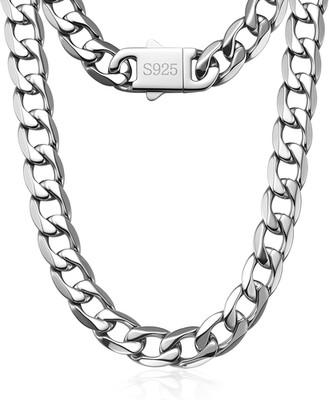 Cadena cubana 11MM para hombres acero inoxidable 316L y plata 925 20 30    