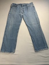 Vintage Levi  s Jeans 501 Men  s 40X30 38x28 Light Wash Blue Made In USA Red Tab