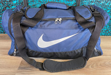 Nike Brasilia Medium Duffel Bag Blue White Swoosh BA4829 401 Travel Gym Unisex