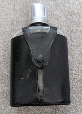 Glas Flachmann mit Lederetui 8oz