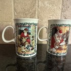 2 Vtg Dunoon Merry Christmas Victorian Prints Santa Coffee Mugs Cups Scotland — photo 9