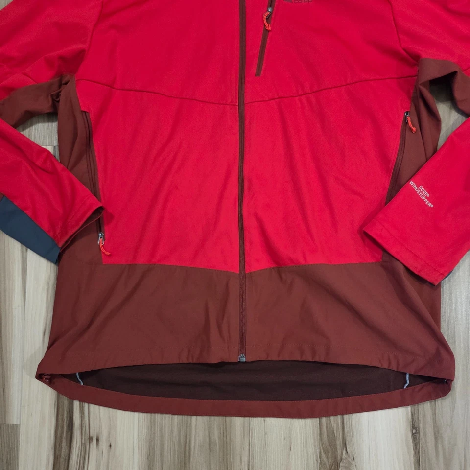 REI Co-op Jacket Mens XXL Red Zip Hood Windbreaker Gore Windstopper Goretex - Image 2 of 4