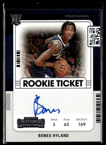 New Listing2021-22 Panini Contenders Rookie Ticket Bones Hyland RC Auto Denver Nuggets #126