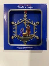Regent Square Studio Design Nativity Manger Baby Jesus Ornament w/ Crystal NEW
