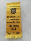 GREENVILLE OHIO 11th VOLUNTEER INFANTRY GAR CIVIL WAR GRAND ARMY REUNION RIBBON