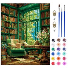 AIRDEA Books Room Paint by Numbers for Adults, Tree 16x20 inches, green#007 