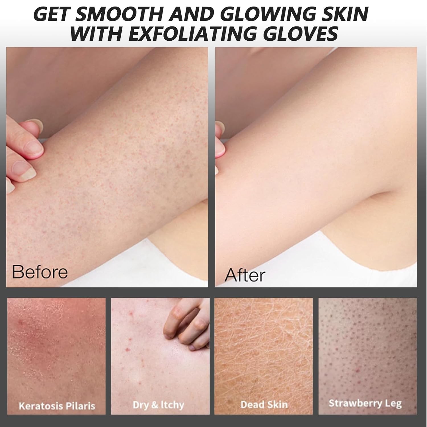 Grevosea Korean Exfoliating Mitt, 2 Pack Deep Gloves Exfoliating... 