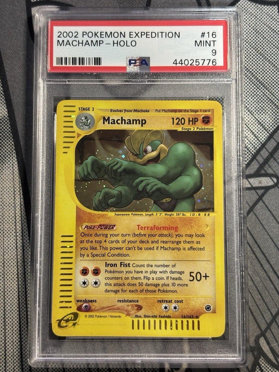 PSA 9 Machamp Holo 16/165 - 2002 Expedition Base Set E Series Rare