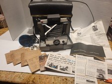 VINTAGE POLAROID LAND CAMERA AUTOMATIC 104 IN CASE FLASHGUN 268 MANUAL INSTRUCTI