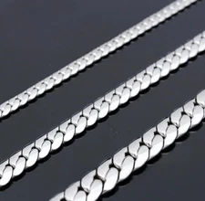 925 Sterling Silver Miami Cuban Curb Chain Necklace 18-24" MEN WOMEN 4-5mm