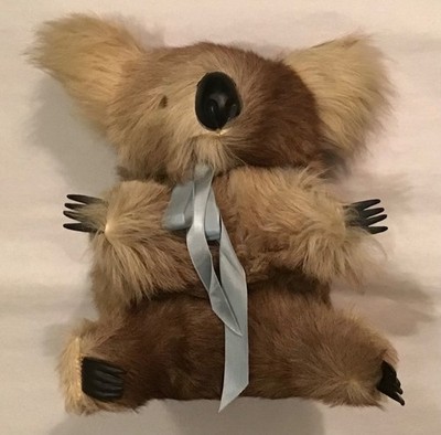 NEW VTG Genuine Australian KOALA BEAR Kangaroo Fur stuffed animal Souvenir 10''