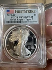 2021-W Proof $1 Type 2 American Silver Eagle PCGS PR70DCAM FS Flag Label