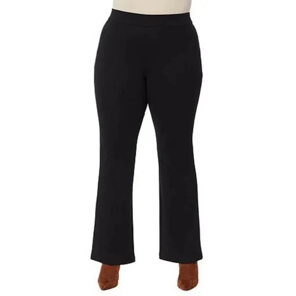 NWT IMAN Global Chic 360 Slim Ponte Boot-Cut Pants BLACK Plus Size New 5X P NEW - Image 4 of 4