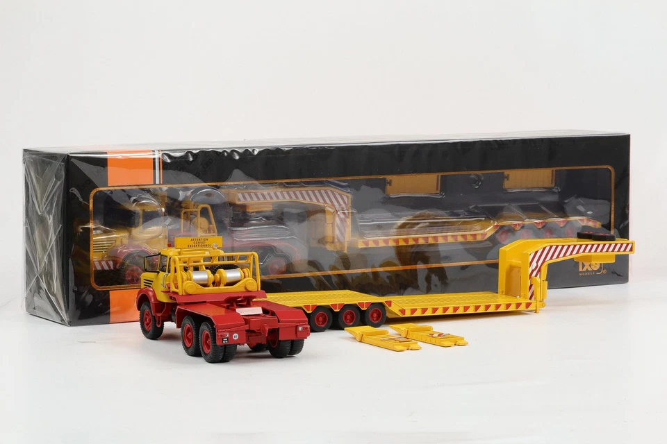1:43 IXO Camion Berliet TB 015 M3 6x4 1960 Jaune / Rouge Remorque Basse TR028 - Photo 2/4