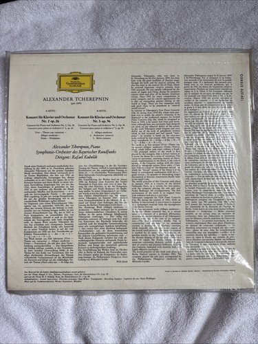 ALEXANDRE TCHEREPNIN PIANO CONCERTOS 2 &5 RAFAEL KUBELIK DGG LP TULIP NEW SEALED - Picture 2 of 2