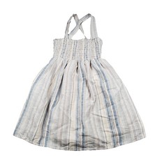 American Eagle Linen Blend Striped Summer Dress Shirred Womens Size XS New Lined