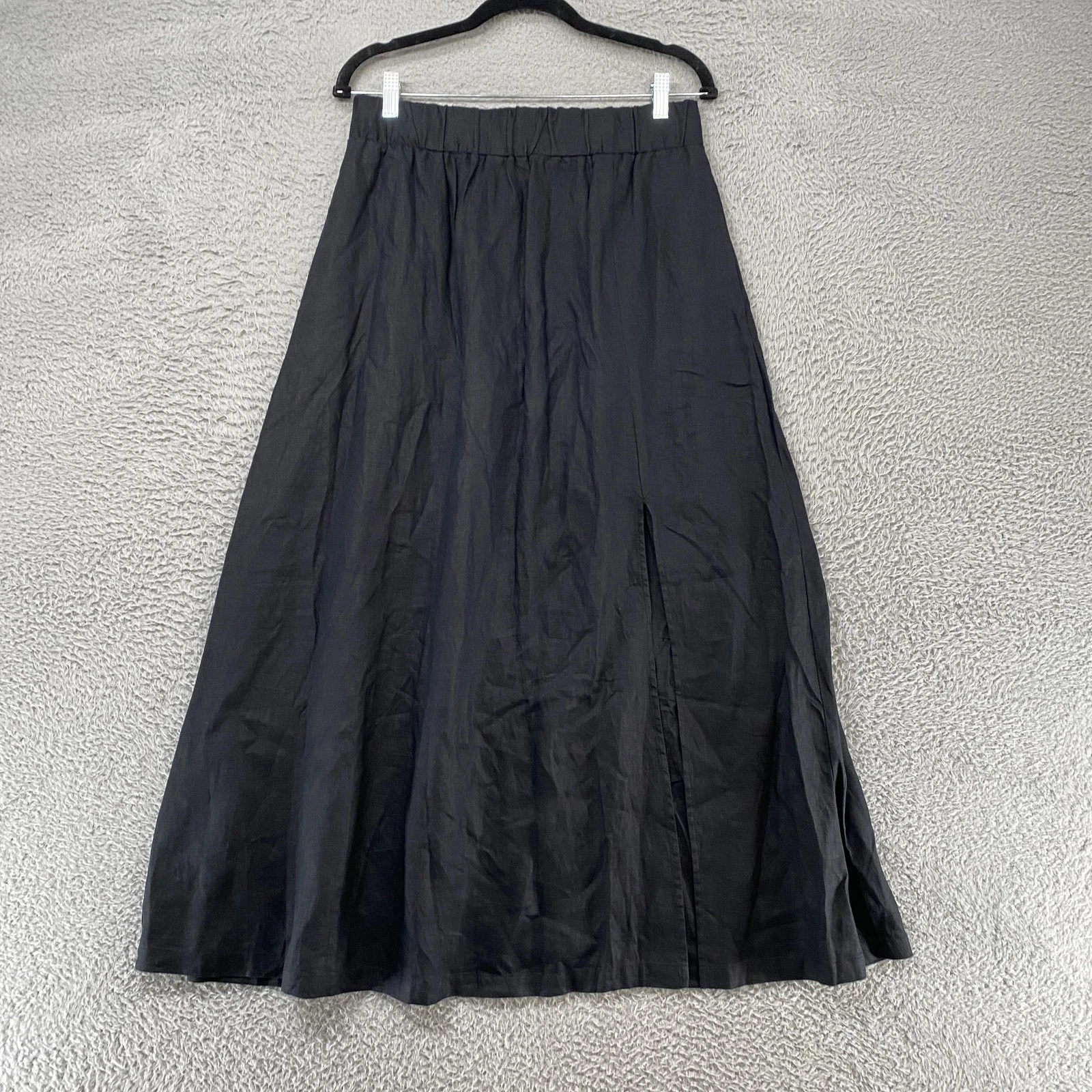 Quince Linen Maxi Skirt Womens Medium Black Elastic Waist Pockets Lightweight
Opens in a new window