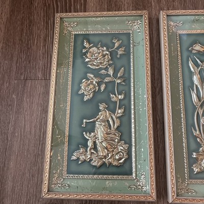 Four Seasons by Metalcraft MCM Floral Wall Art Set of 4 VTG Mid-Century 3D Décor