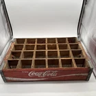 Vintage Red Wooden Coca-Cola Crate with Dividers for 24 Bottles