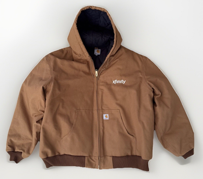 Vintage Carhartt Brown Duck J140 Jacket 3XL Quilted Flannel Liner