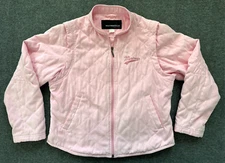 MARINES Women L Pink Full Zip Jacket Vest 2-in-1 Plush Fleece Embroidered