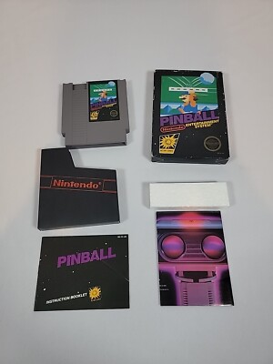 Nintendo NES Pinball cib First Edition Poster, Manual, And Game Sleeve! 