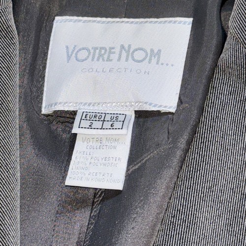 VOTRE NOM PARIS Designer Gray Blazer Jacket Lined EUR 2 US Size 6 single Button - Picture 2 of 11