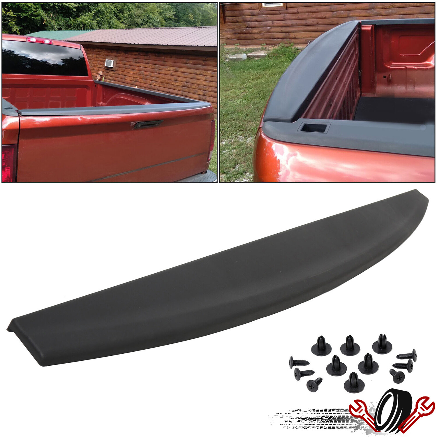 Tailgate Cap Molding Spoiler For 2019-2024 Dodge Ram 1500 DT (New Body) – Black ABS Replacement For CH1909105, 68292635AC
