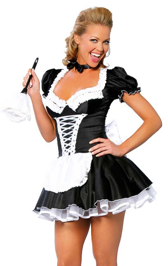 DISFRAZ DE CHACHA DONCELLA SIRVIENTA MUCAMA TRAJE HALLOWEEN CARNAVALPARA MUJER