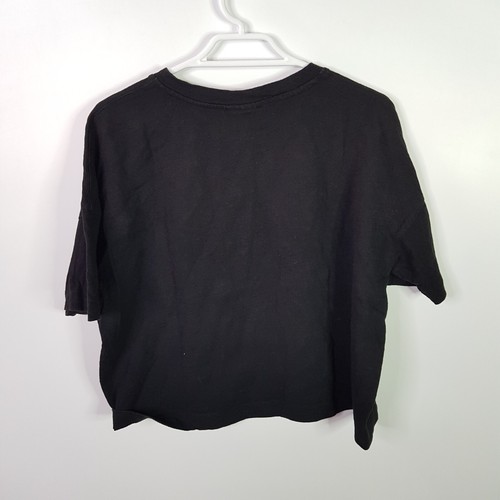 Seed Heritage Cropped Oversized Top Womens Medium Black Casual Crew Cotton - Picture 9 of 10