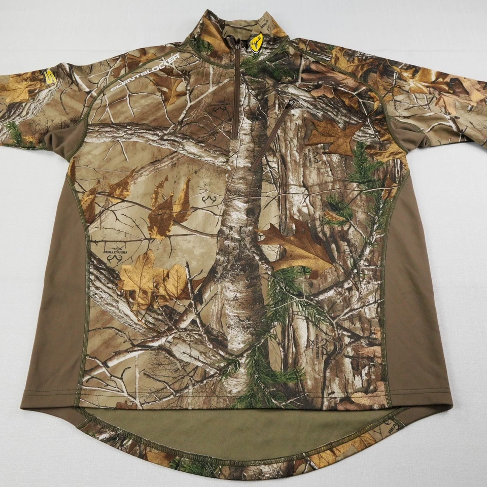 Scent Blocker Shirt Mens Large Real Tree Xtra Camo 1/4 Zip NTS Base Layer Sample - Image 4 of 4