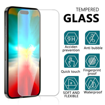 10-Pack For iPhone 15 Pro Max Plus Tempered Glass Screen Protector Wholesale New