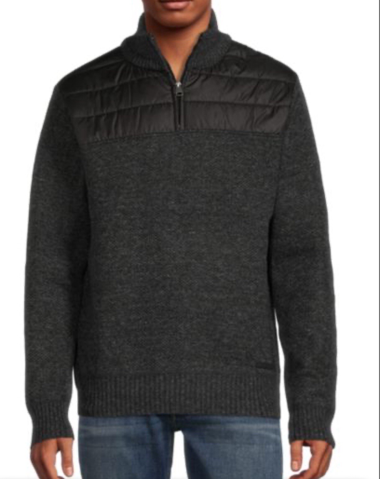New! Buffalo David Bitton Sweater Men Small Full Zip 1/4 Zip Sweater Soft Lined
