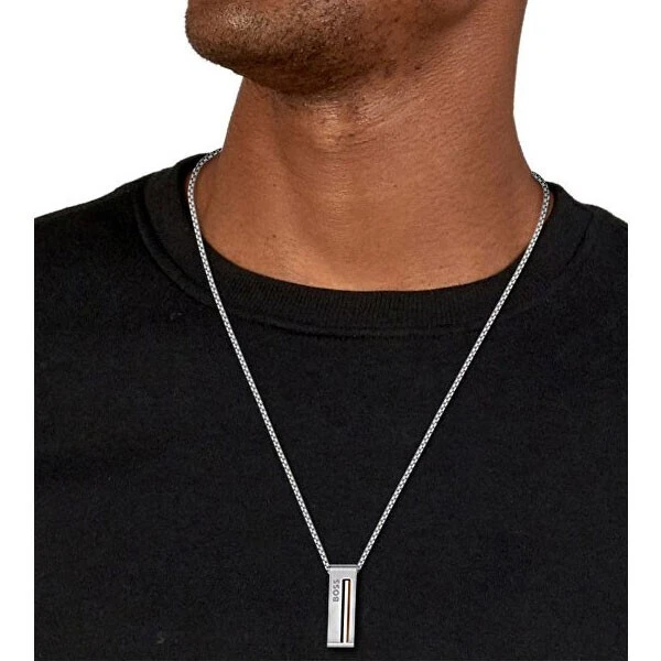 Hugo Boss ID Black Ionic Plated Men's Necklace - Obsessions Jewellery