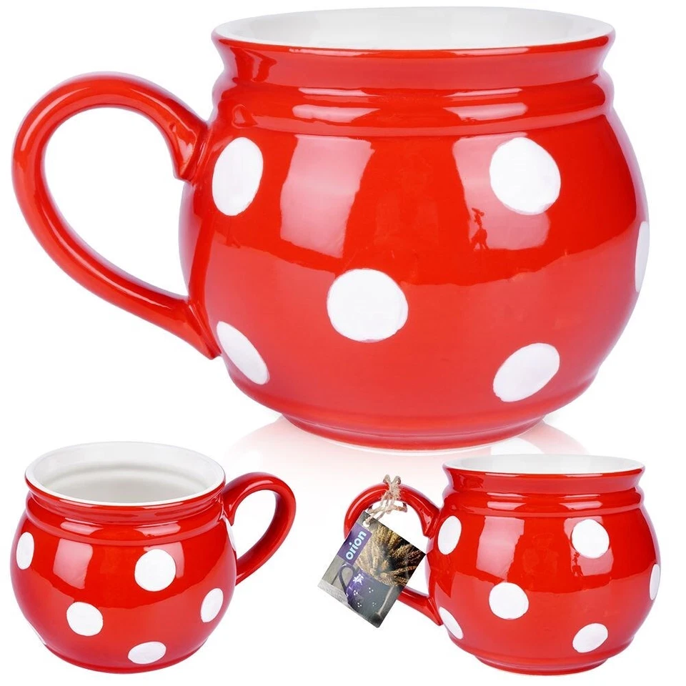 Keramiktasse Keramikbecher Becher Teebecher Kaffeebecher Keramik rot 950 ml