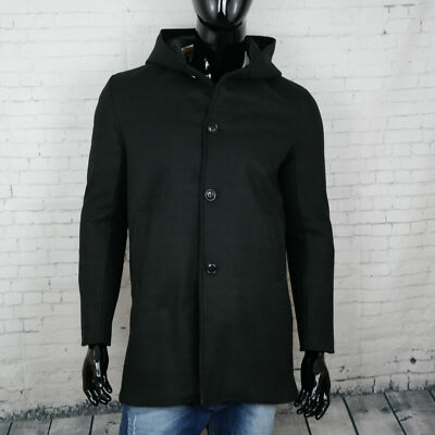 Giacca Uomo con Bottoni Cappuccio Invernale Giaccone Lungo