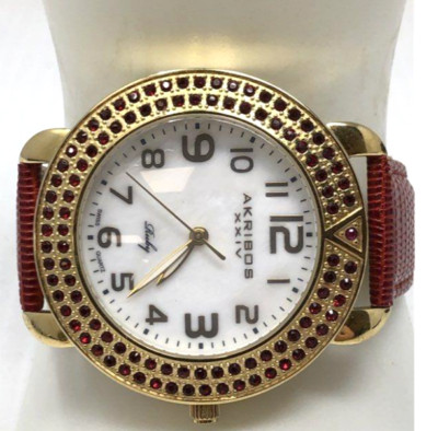 Akribos XXIV Ruby Swiss Quartz Watch/Serial AK 4914G | eBay