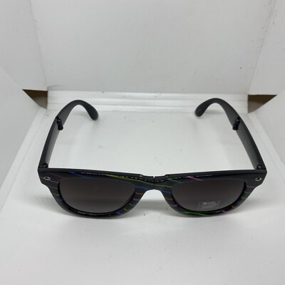 Folding UV400 Black Multi Color Stripe 3 Way Foldable Cat  display picture 1