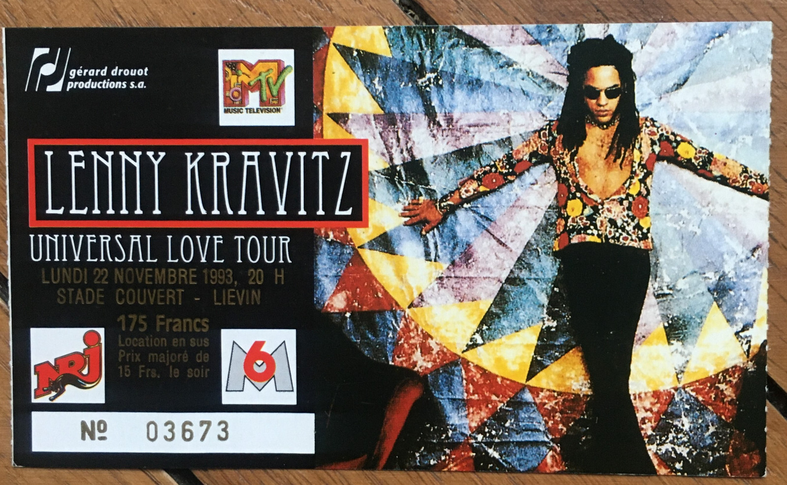 LENNY KRAVITZ concert ticket France LIEVIN 22nd november 1993 eBay