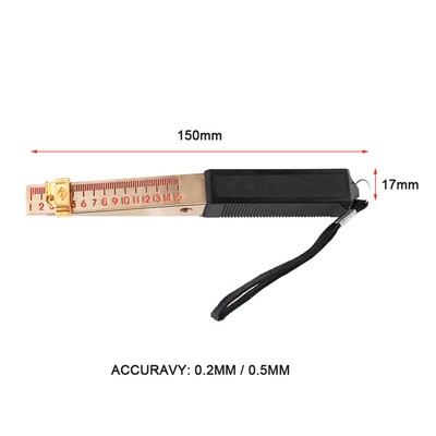Vernier Fühlerlehre 1-15mm Keilförmig Hausprüfung Flachmessgerät