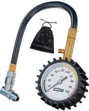 Tire Pressure Gauge 100 Psi Large Dial Numbers 45 Angle Chuck Accurate Air Pre