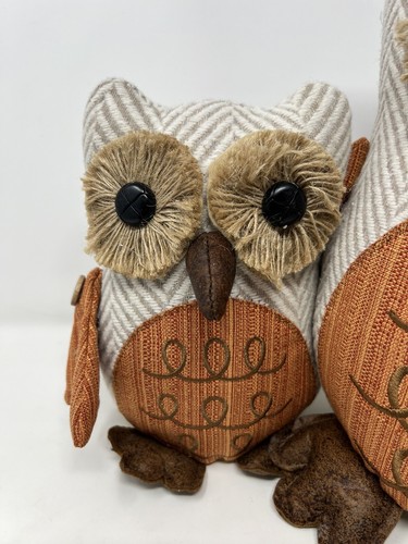 Family Of 3 Attached Owl Doorstop Plush Stuffed Animals Farmhouse Cottage Core - Picture 3 of 5